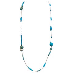 Jane Magon Collections Summer Turquoise Necklace in Sterling Silver