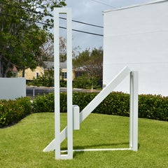 Grande scultura da esterno astratta e minimalista di Jane Manus, 120 "H.