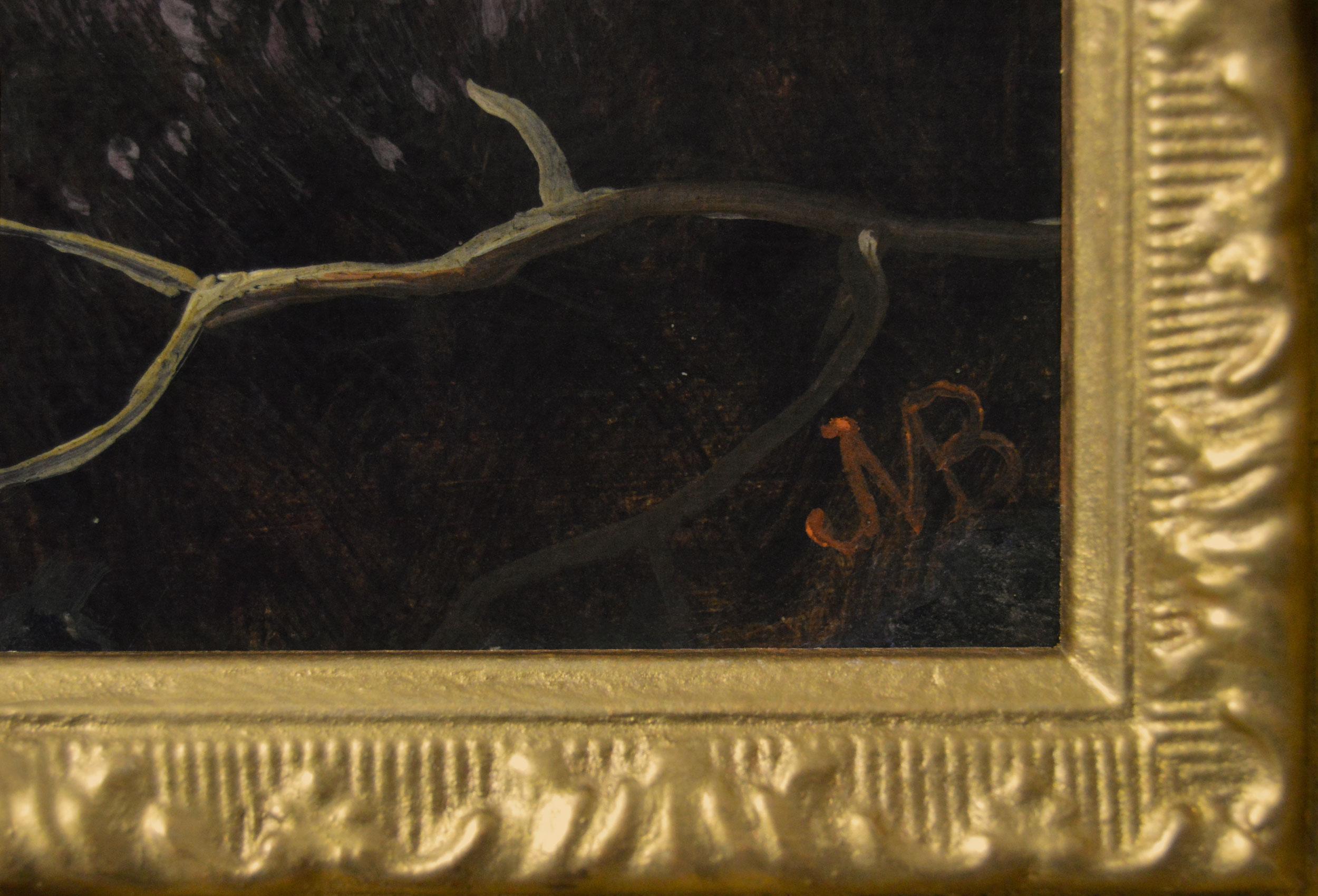 Peinture à l'huile de genre du 19e siècle représentant une femme et des enfants cueillant des baies en vente 2