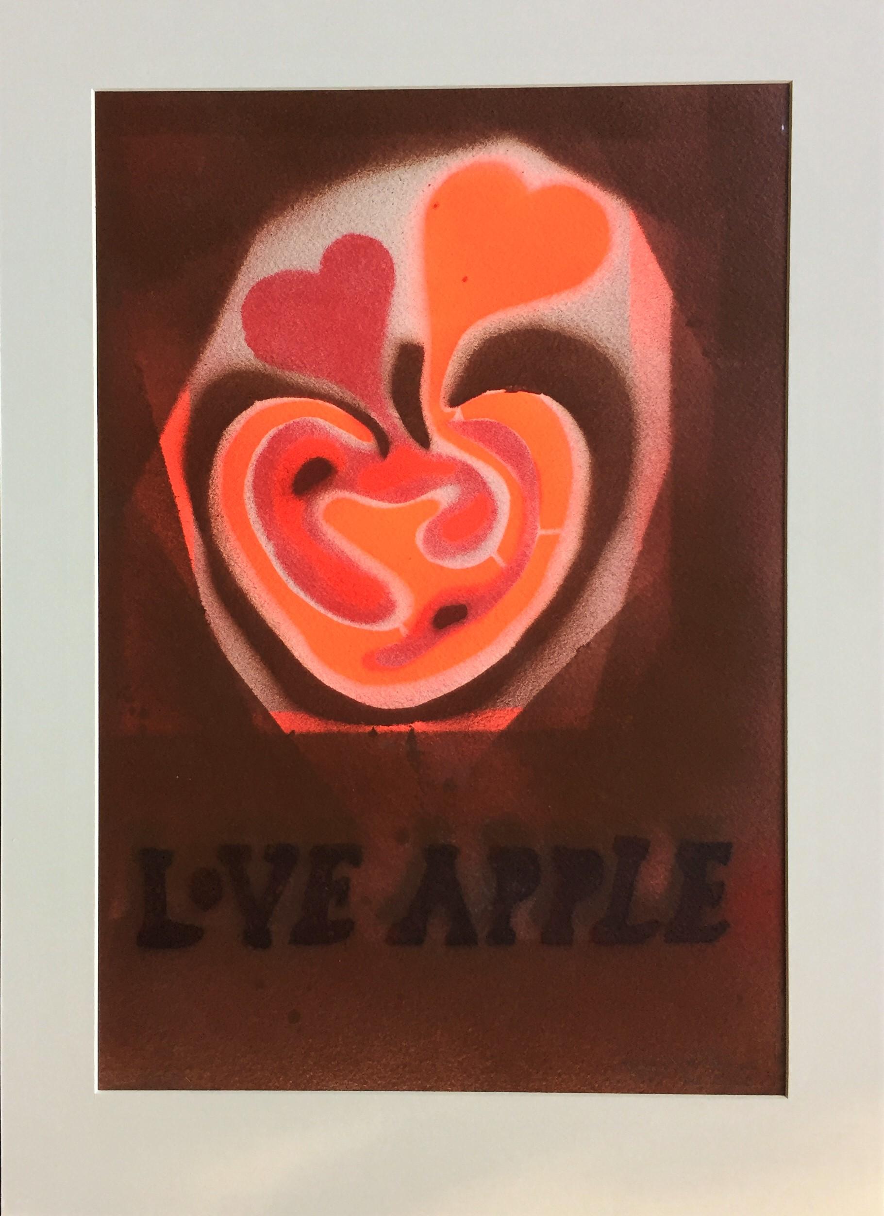 Jane Martin VonBosse Abstract Print – Blauer Apfel (Hintergrund). 