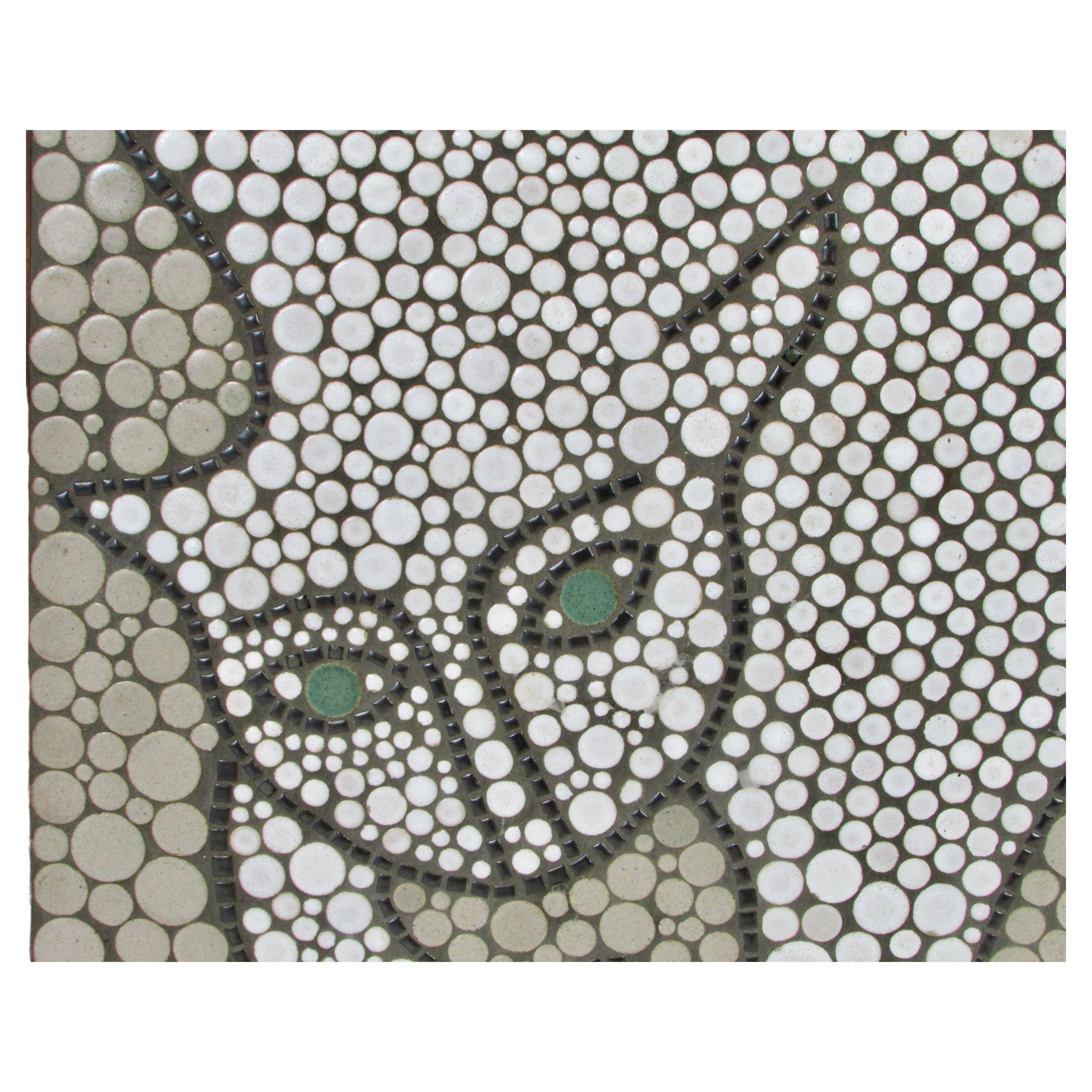 Jane Martz Marshall Studios Obra maestra en azulejo redondo Colgante de pared de mosaico de gato