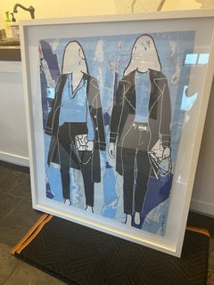 Handbag Blue_2022_Jane Maxwell, Female Figurative Collage, Mixed Media