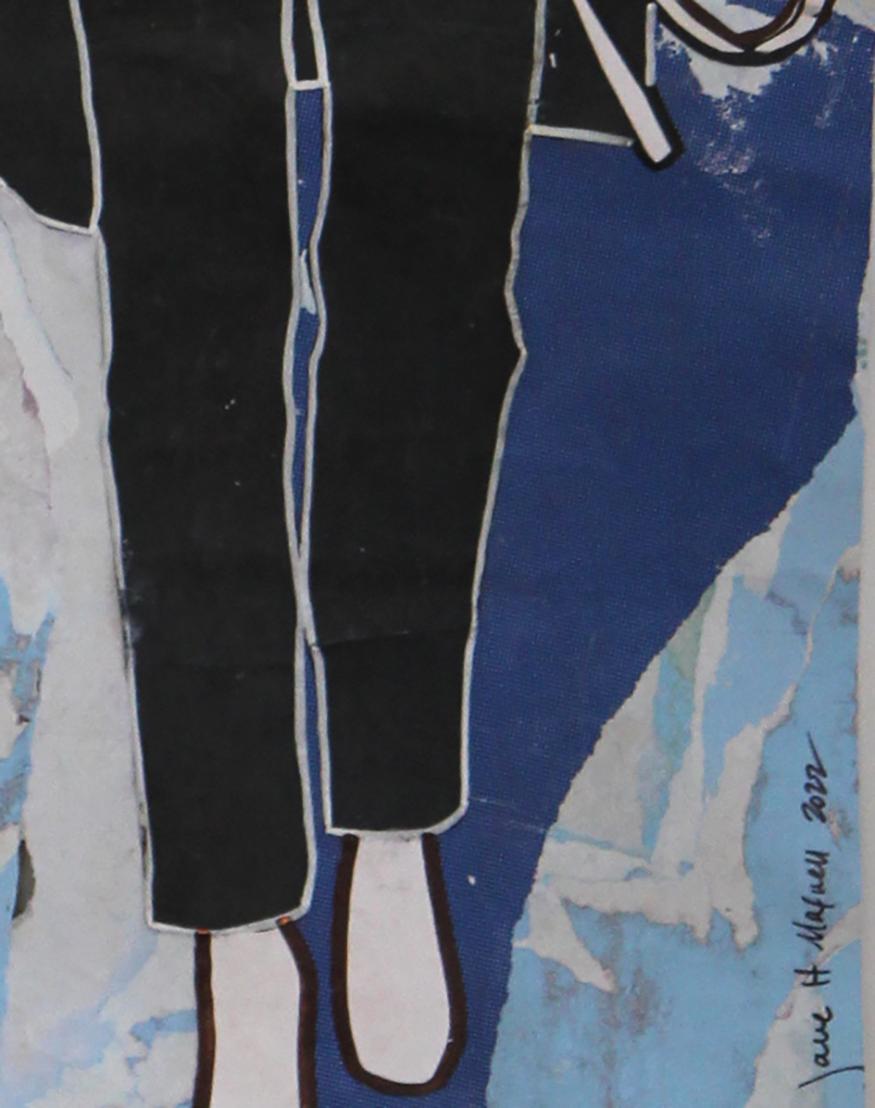Handbag Blue_2022_Jane Maxwell, Female Figurative Collage, Mixed Media For Sale 3