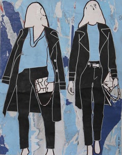 Handbag Blue_2022_Jane Maxwell, Female Figurative Collage, Mixed Media