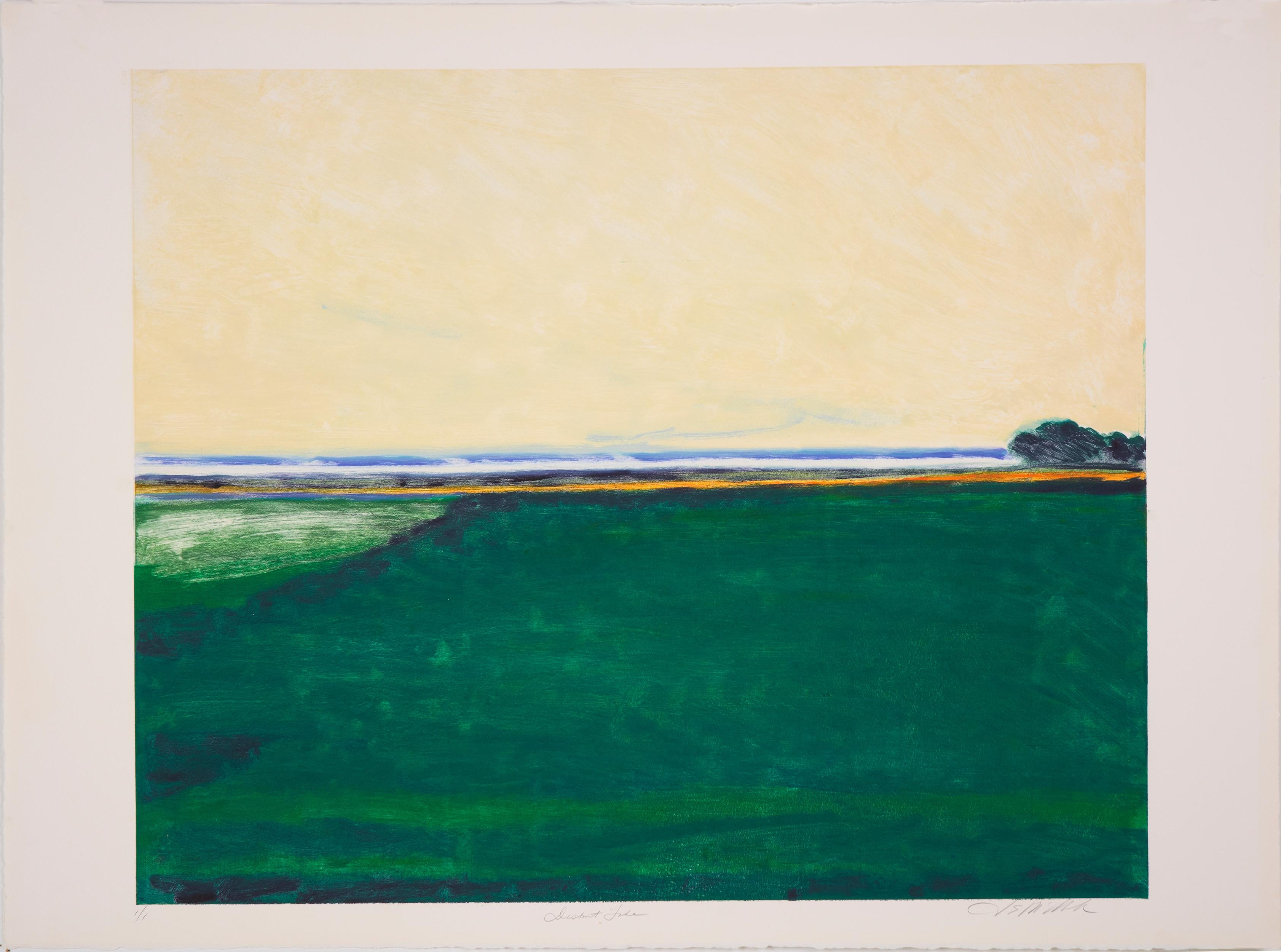 Jane McNichol Landscape Print - Distant Lake