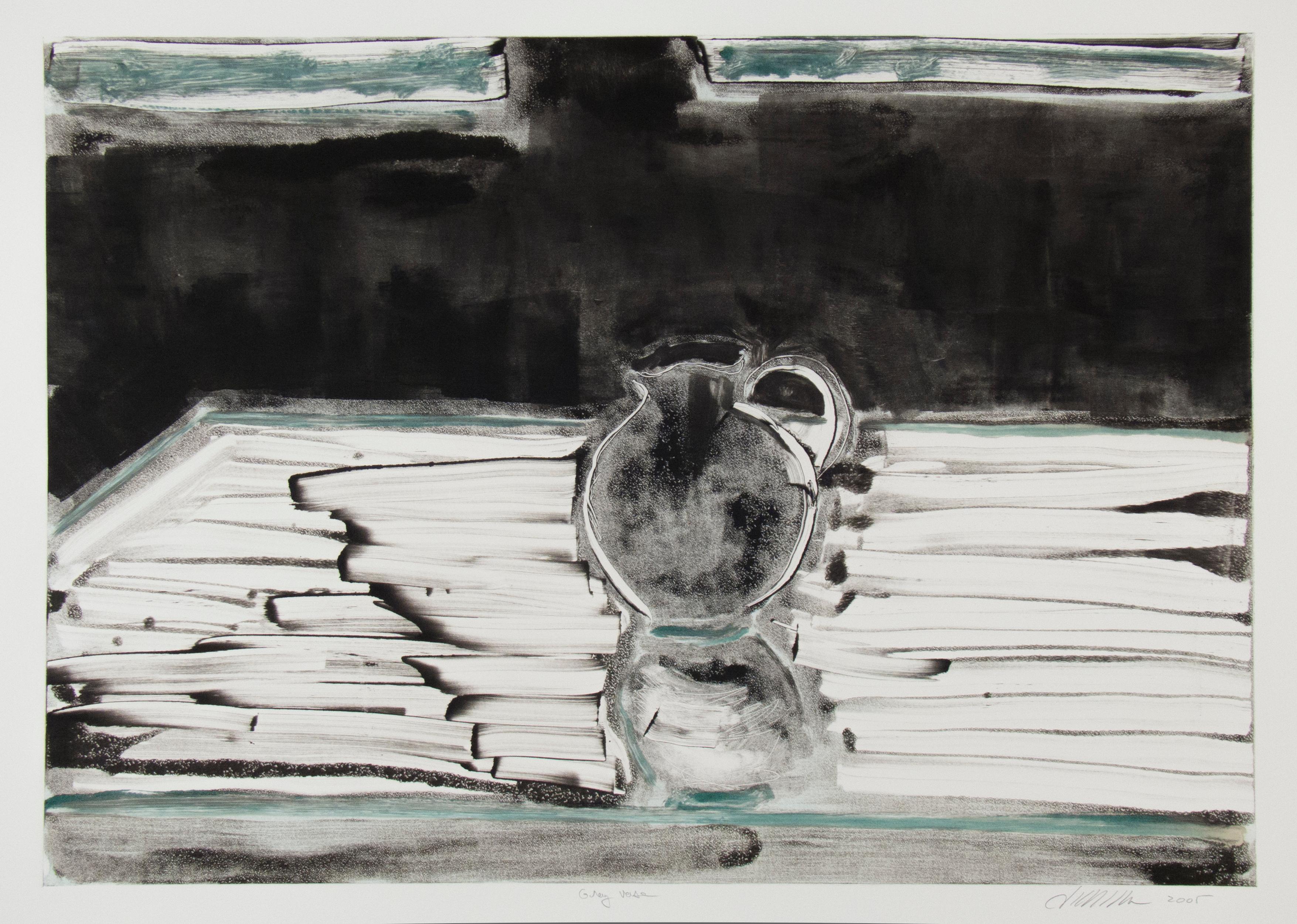 Jane McNichol Still-Life Print - Gray Vase