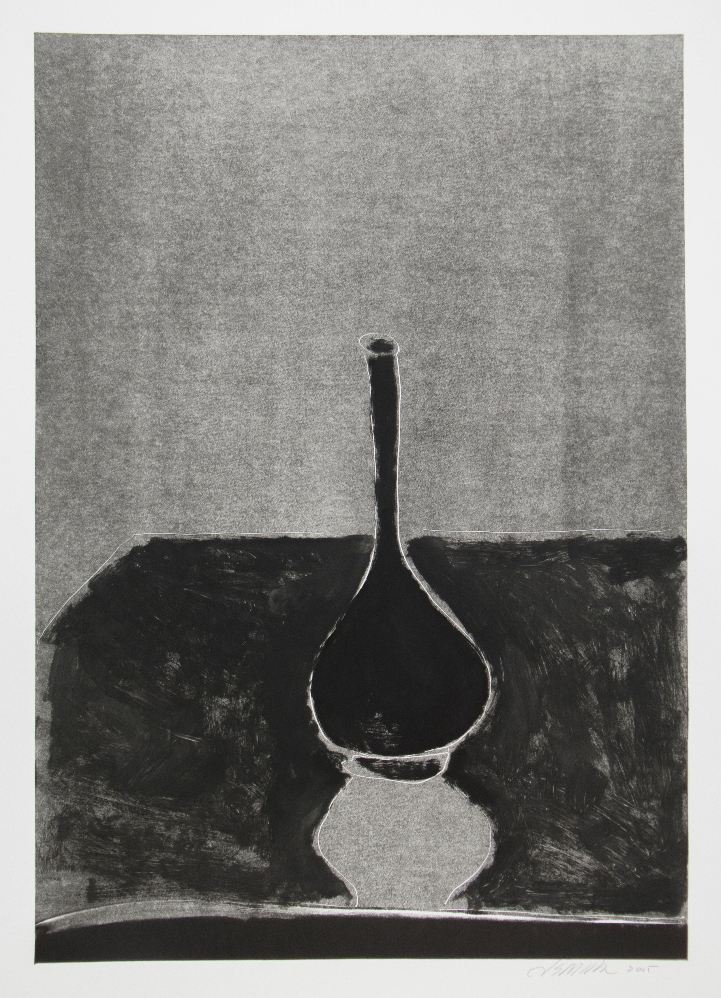 Jane McNichol Still-Life Print - Tall Gray Vase
