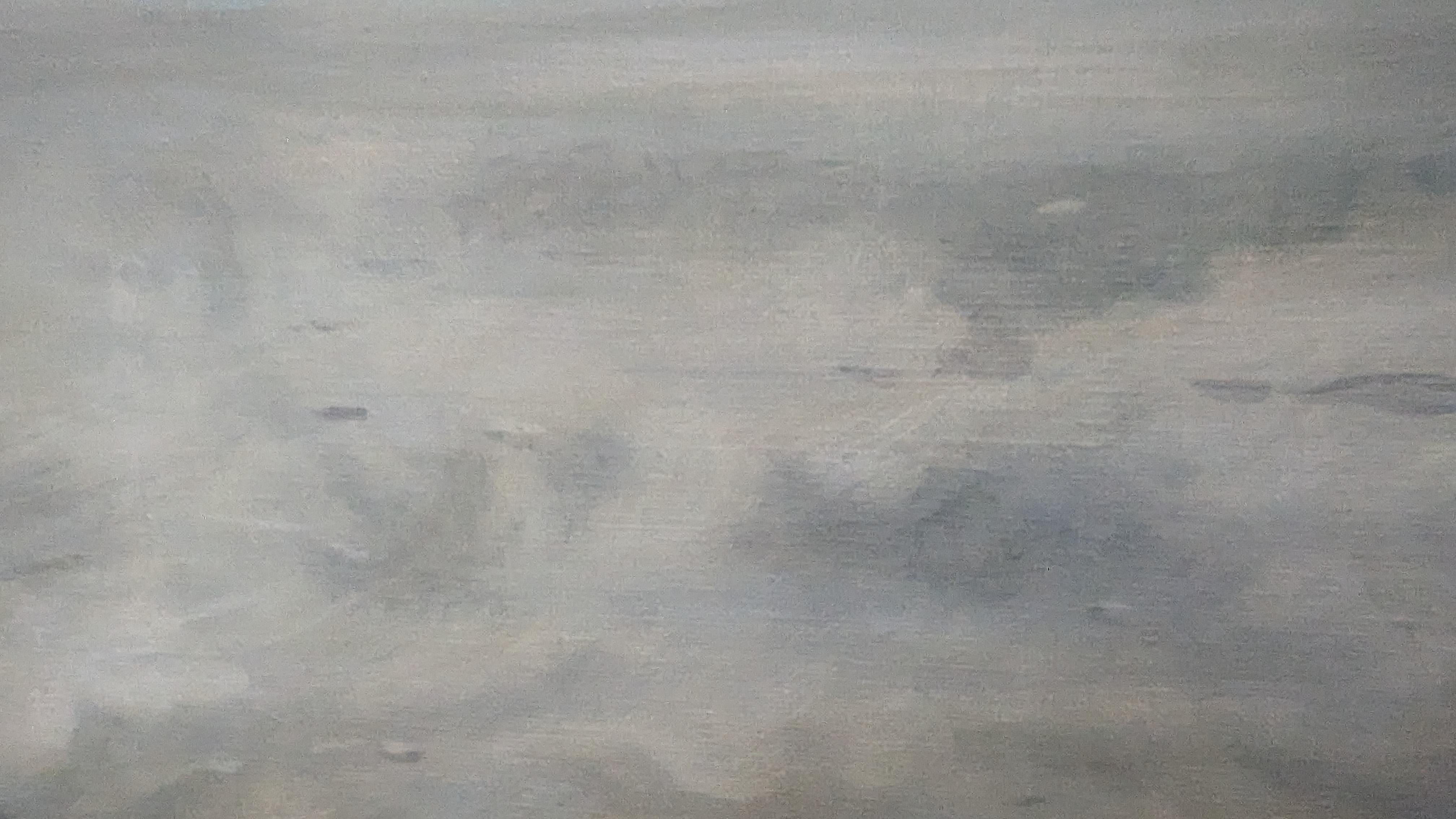 This painting was inspired by a visit to Broad Haven in August last year. It was an extremely cloudy day, the sort of day where everything seems dull and uninteresting but the clouds reflected in the wet sand were beautiful. There was a mixture of