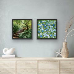 Cornflowers 
Sunlit Steps, diptych, Contemporary, landscape
