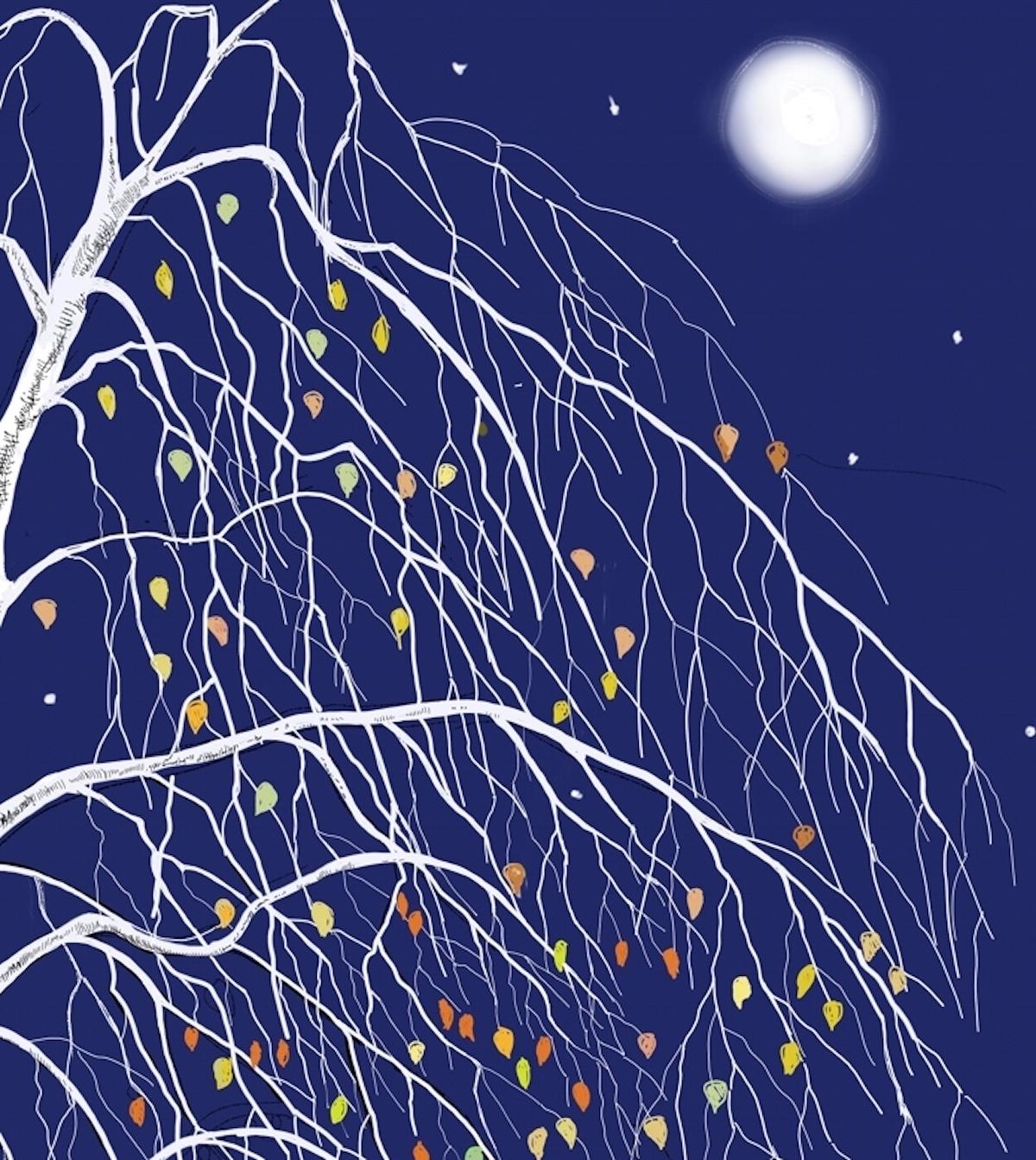 Moonlit Meeting di Jane Peart, Stampa in edizione limitata, Arte contemporanea, 2022 - Landscape Print Viola di Jane Peart 