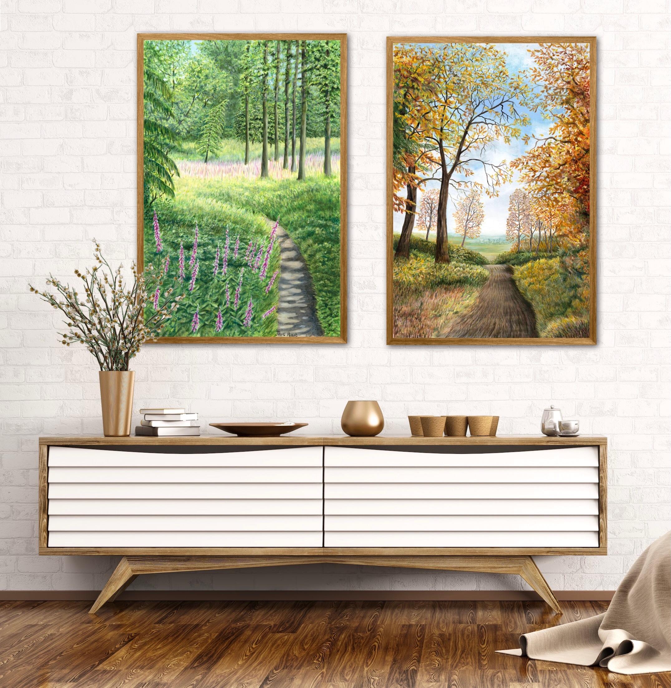Paseo de la dedalera y vista del bosque de Bagley - Painting de Jane Peart