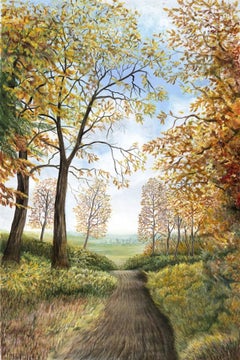 Jane Peart, Bagley Woods View, Original Landscape Painting, Affordable Art