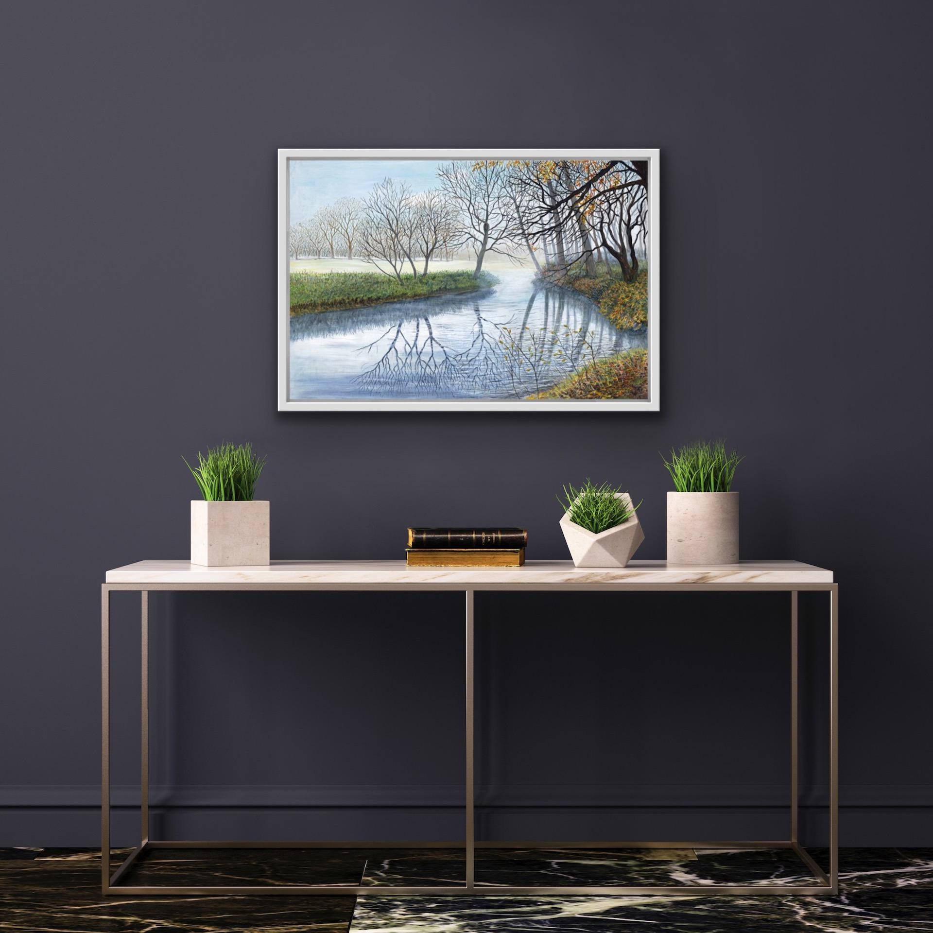 Mist on the River [2021]
Original
Landscape
Acrylic
Canvas Size: H:51 cm x W:76 cm x D:2cm
Sold Unframed
Please note that insitu images are purely an indication of how a piece may look

On a walk by the river on a beautiful crisp winter's day I was