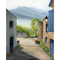 Morning Mist Over Pyrenees, Frankreich, Jane Peart, Gemälde im realistischen Stil