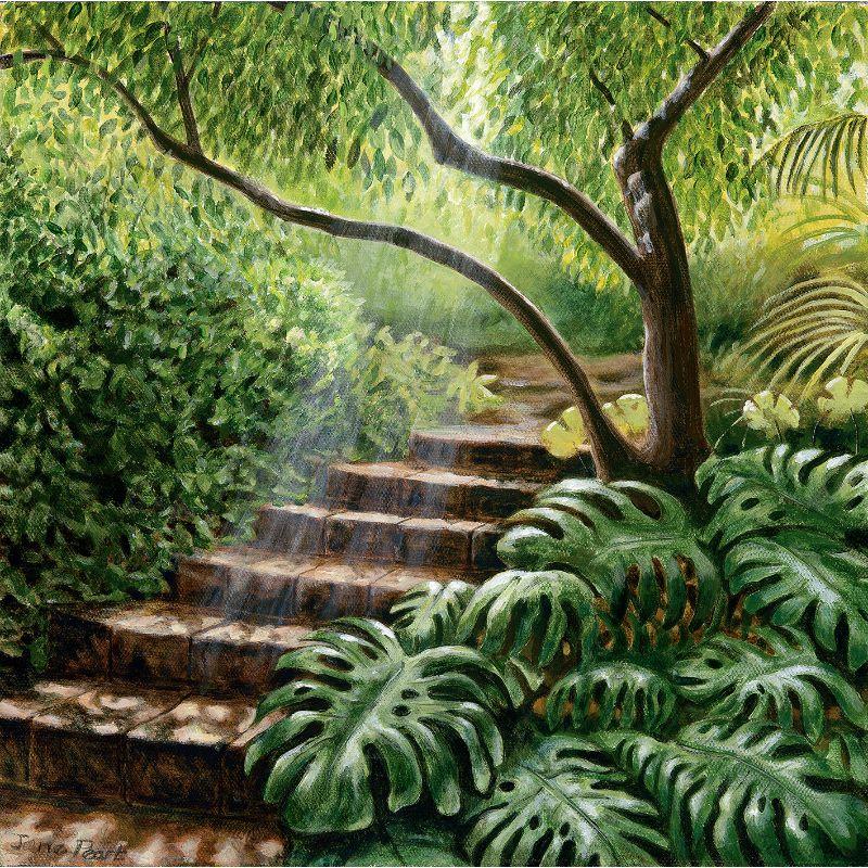 Sunlit Steps Acrylic Painting by Jane Peart, 2019