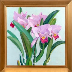 "Orquídeas Cattleya" Jane Peterson, Modernista Flores Brillantes, Impresionista Femenina