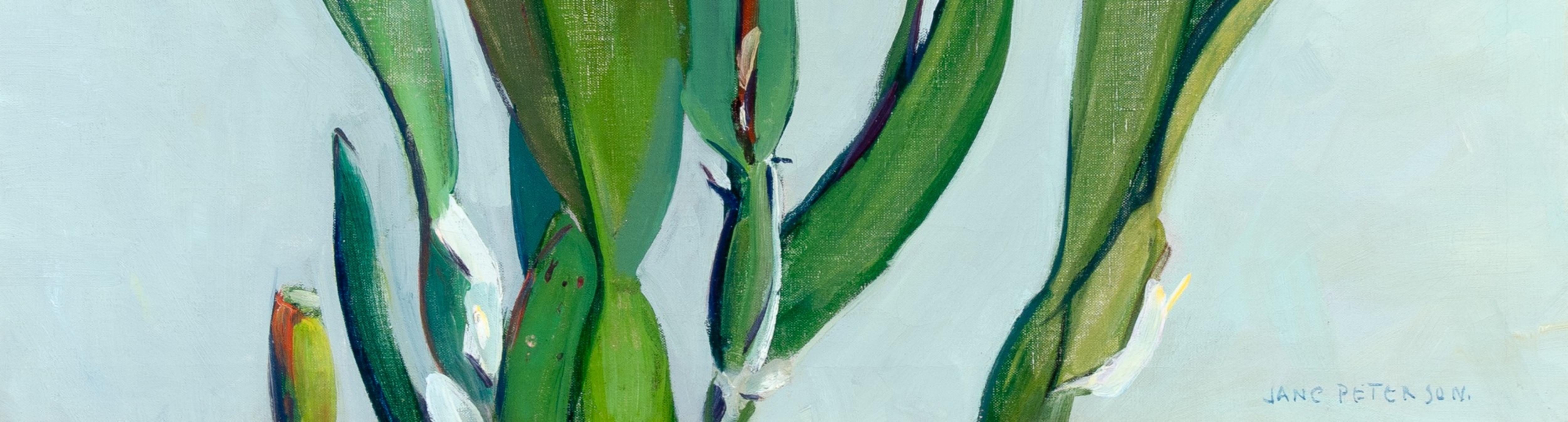 „Cattleya-Orchideen“ Jane Peterson, Modernistische leuchtende Blumen, weiblicher Impressionist im Angebot 2