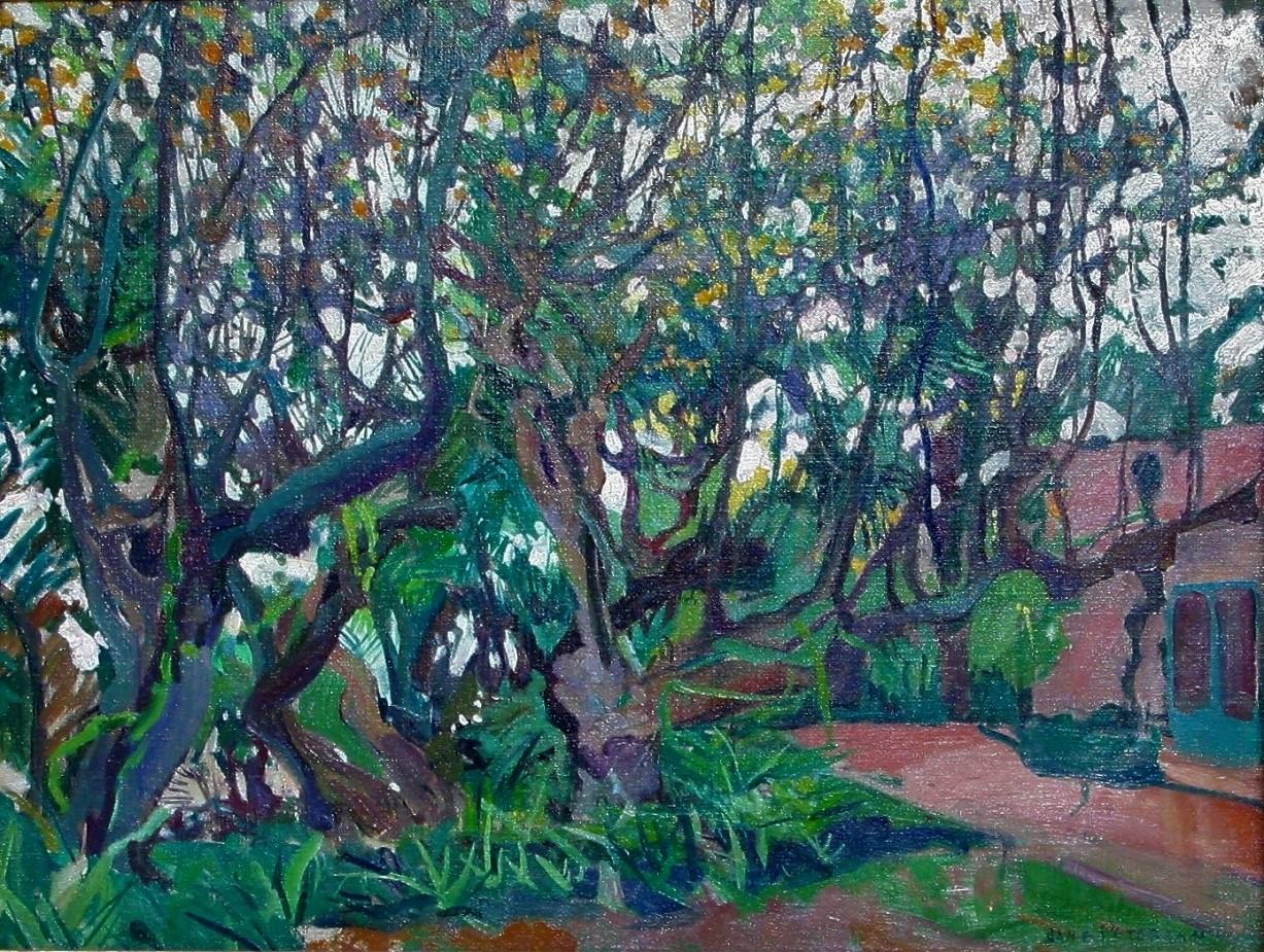 [Carrubo in fiore, Isola di San Giorgio Maggiore, Venezia]. - Painting di Jane Peterson