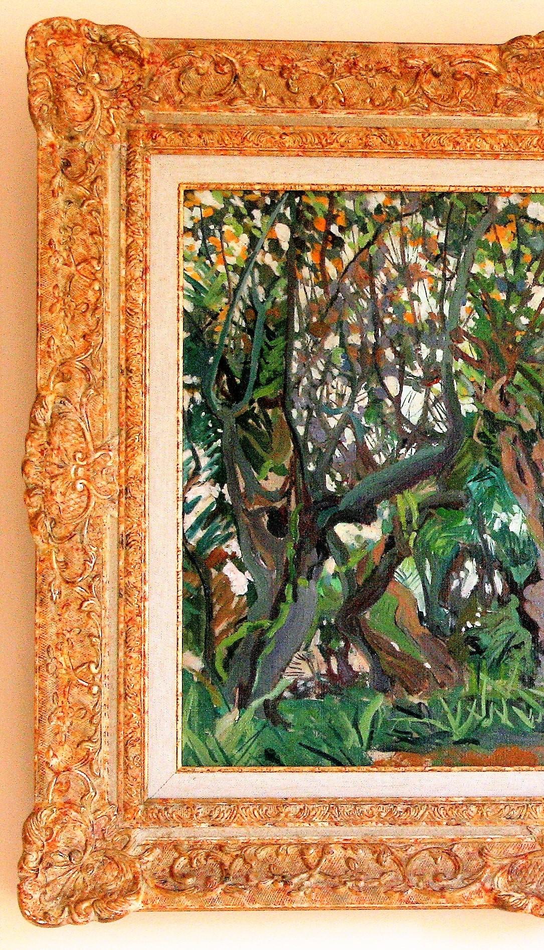 [Carrubo in fiore, Isola di San Giorgio Maggiore, Venezia]. - Abstract Painting Marrone di Jane Peterson