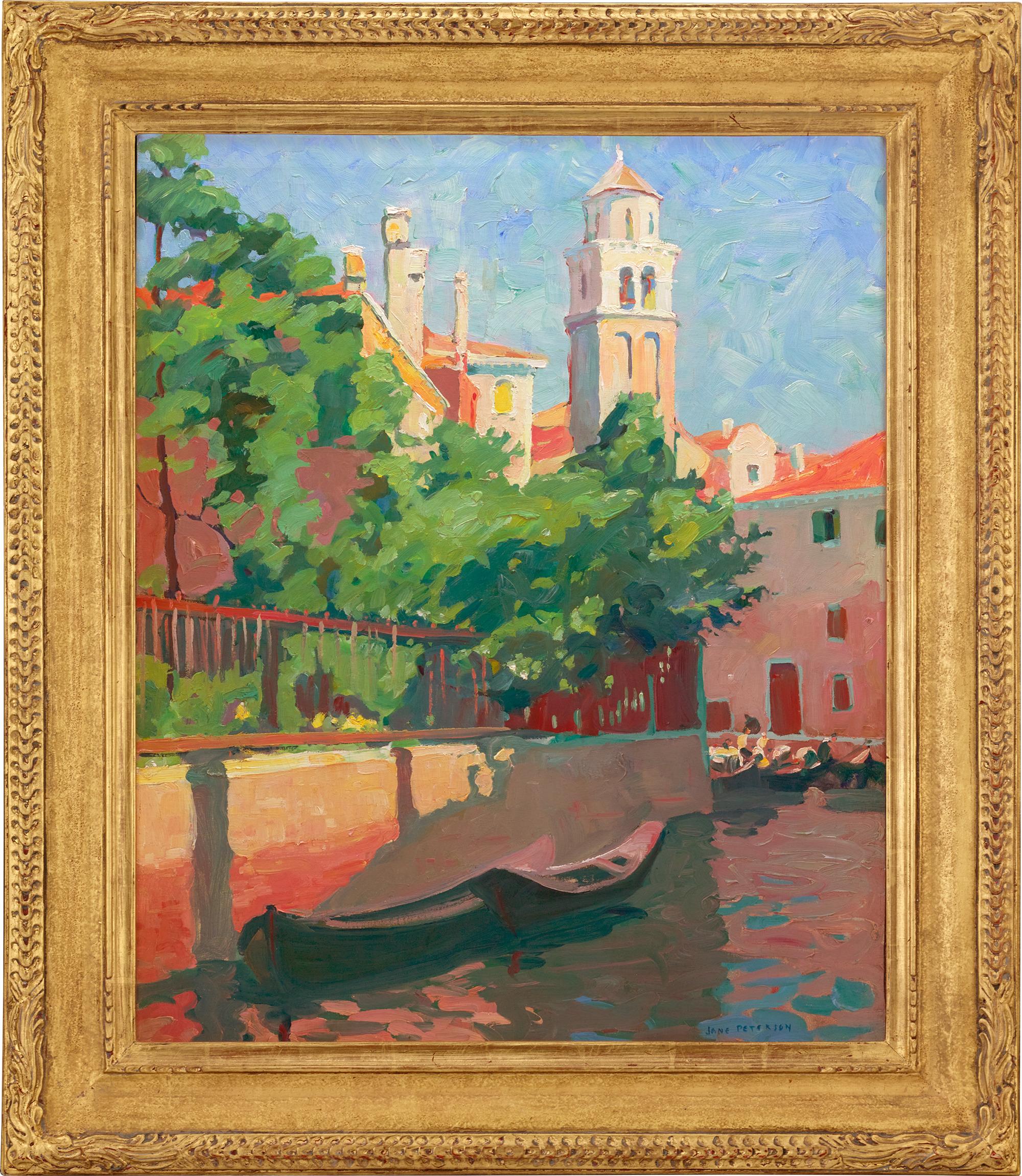 Gondolas, Venetian Canal By Jane Peterson For Sale 1