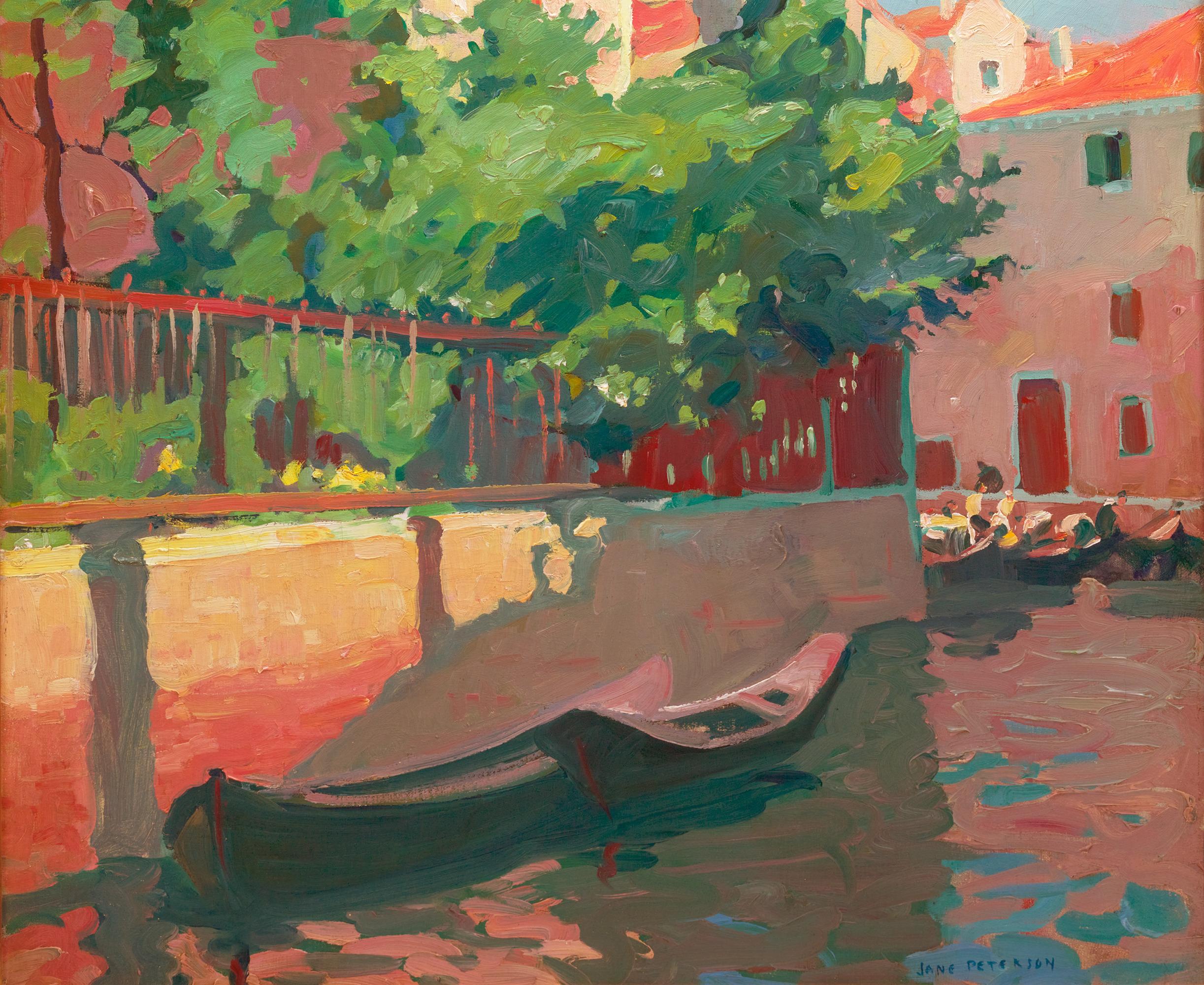 Gondolas, Venetian Canal By Jane Peterson For Sale 3