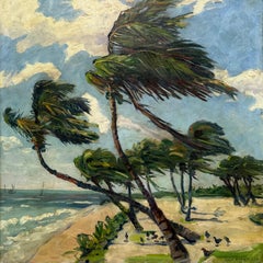 "Palmeras a lo largo de la costa de Florida, c. 1940" Impresionista americano Palm Beach
