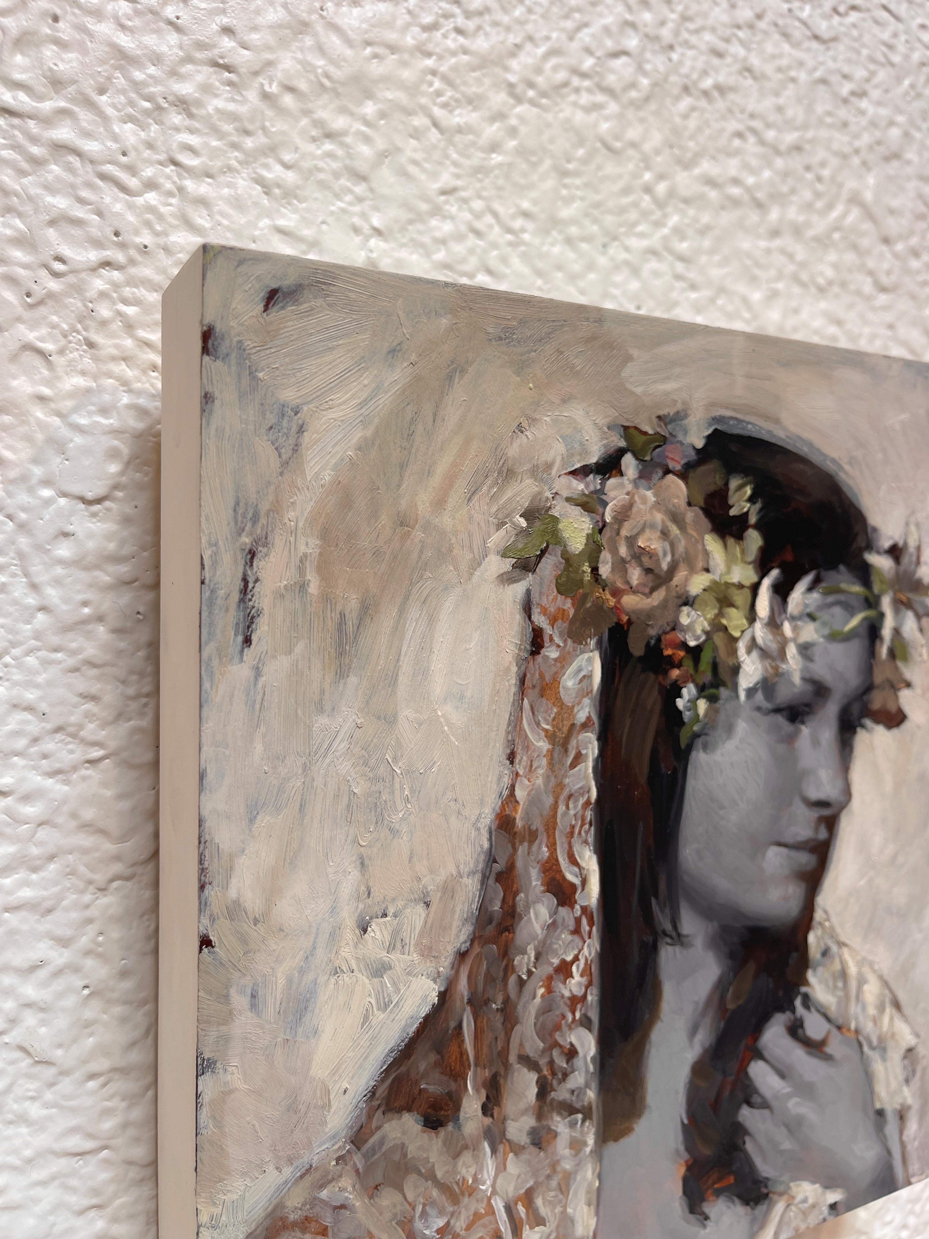 Ninfa IV - Figurative Painting Grigio di Jane Radstrom