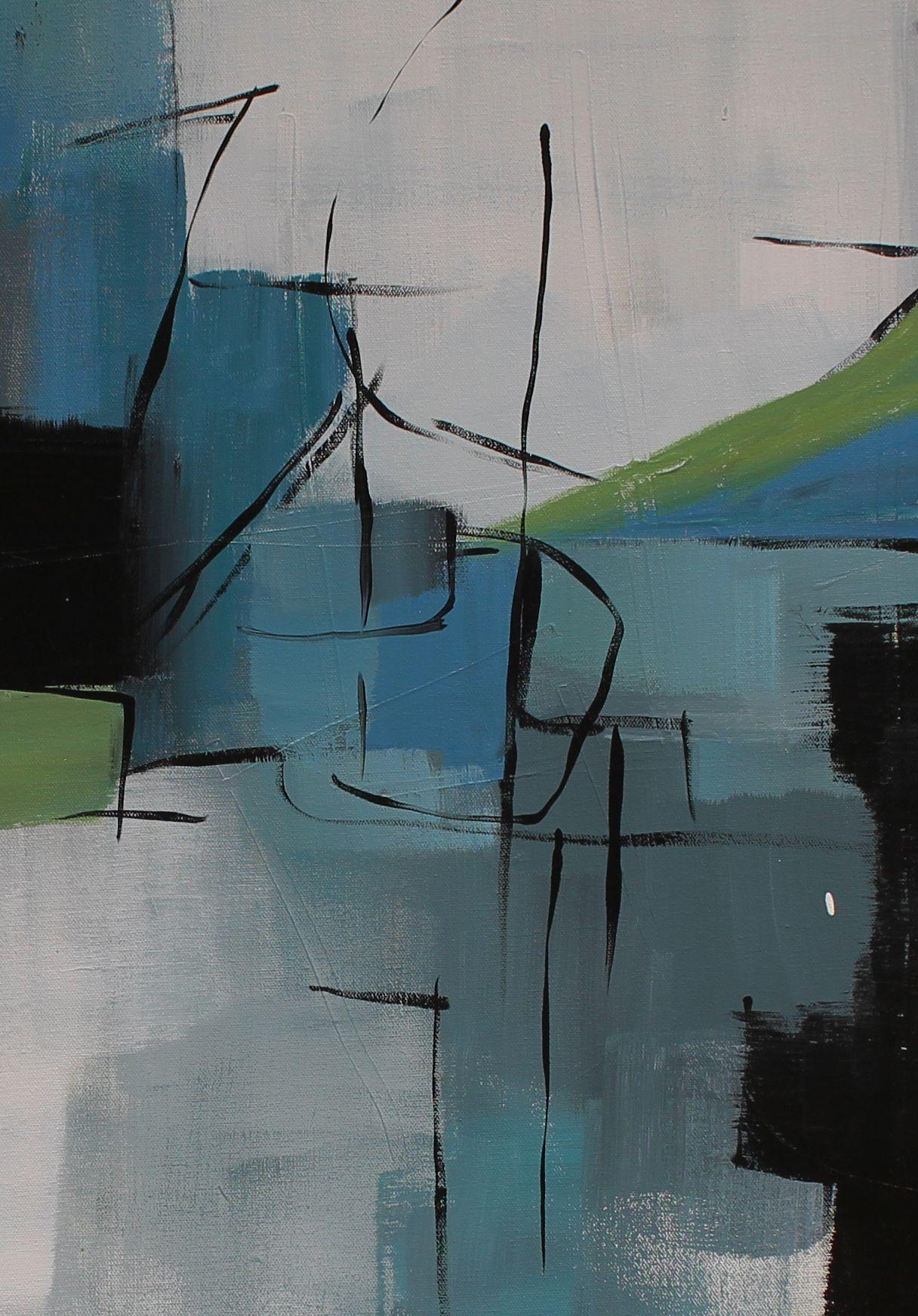 Jane Robinson Abstract Painting - I'm Bluesy Too, Painting, Acrylic on Canvas