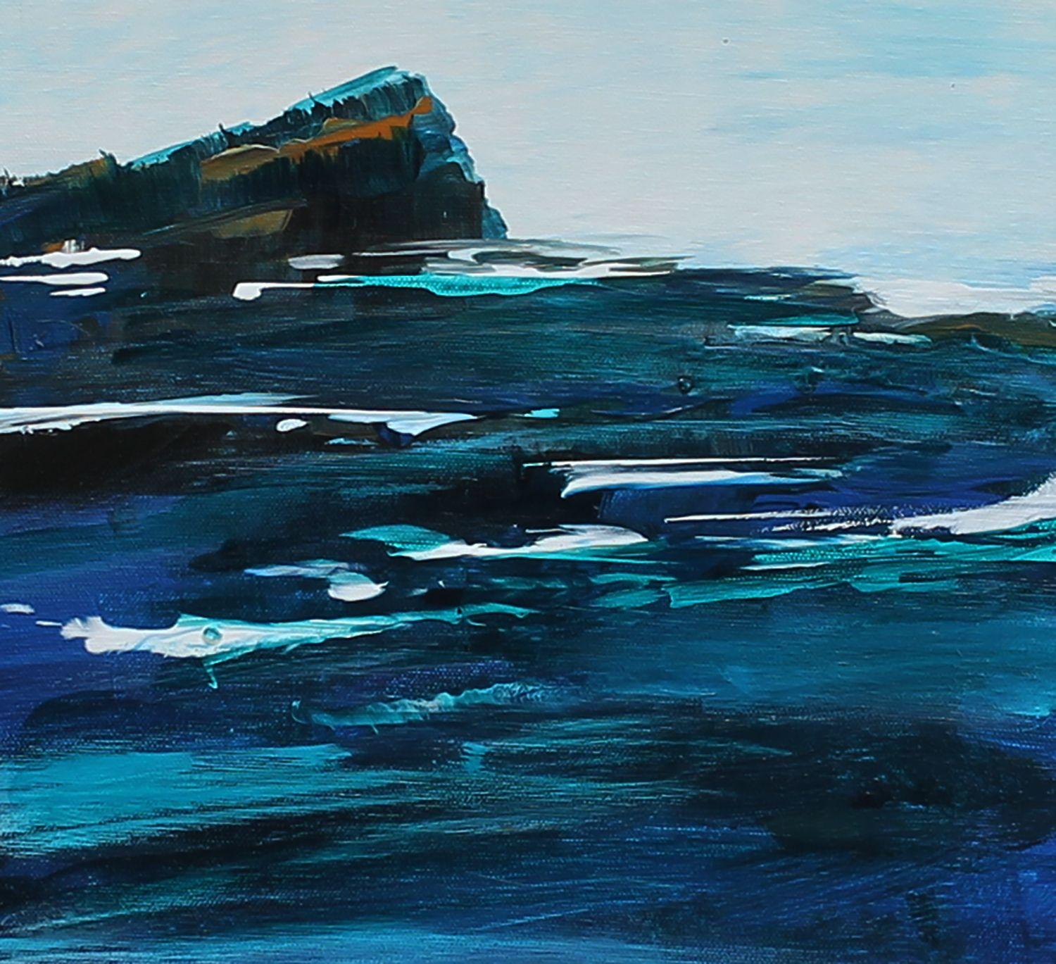 Jane Robinson Abstract Painting - Seaside Cliffs, Painting, Acrylic on Canvas