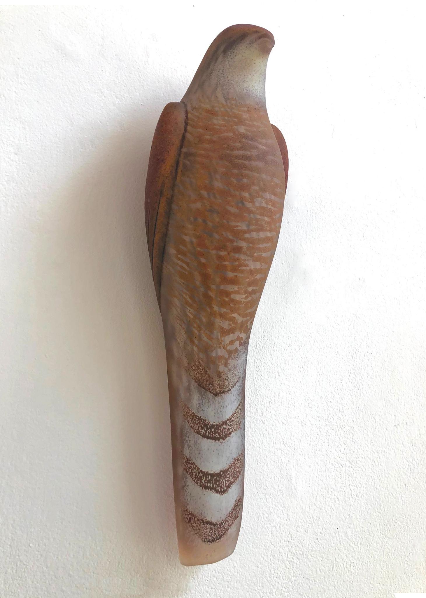Copper Coopers Wall Bird - Sculpture by Jane Rosen