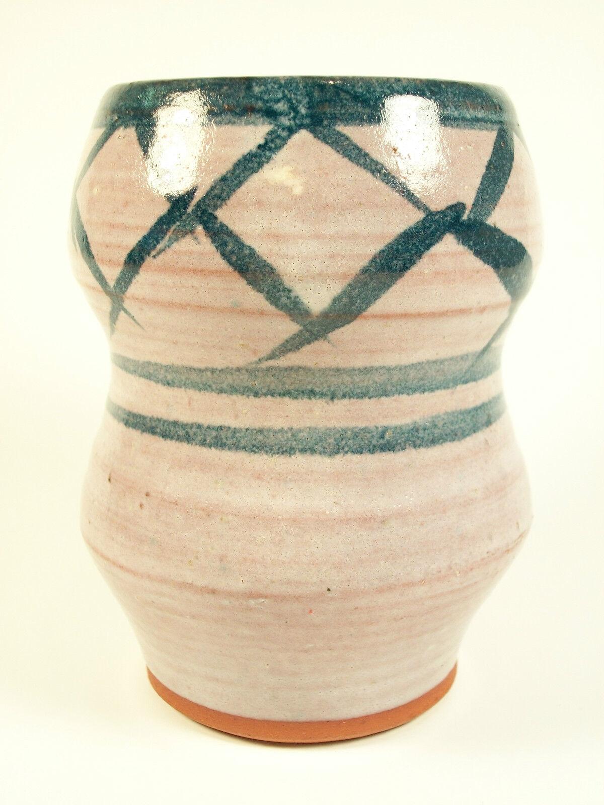 JANE SACHS - Mid Century wheel thrown and hand painted terracotta studio pottery vase - signed and dated on the base - circa 1978.

Excellent vintage condition - no loss - no damage - no restoration - body and glaze imperfections as intended by the