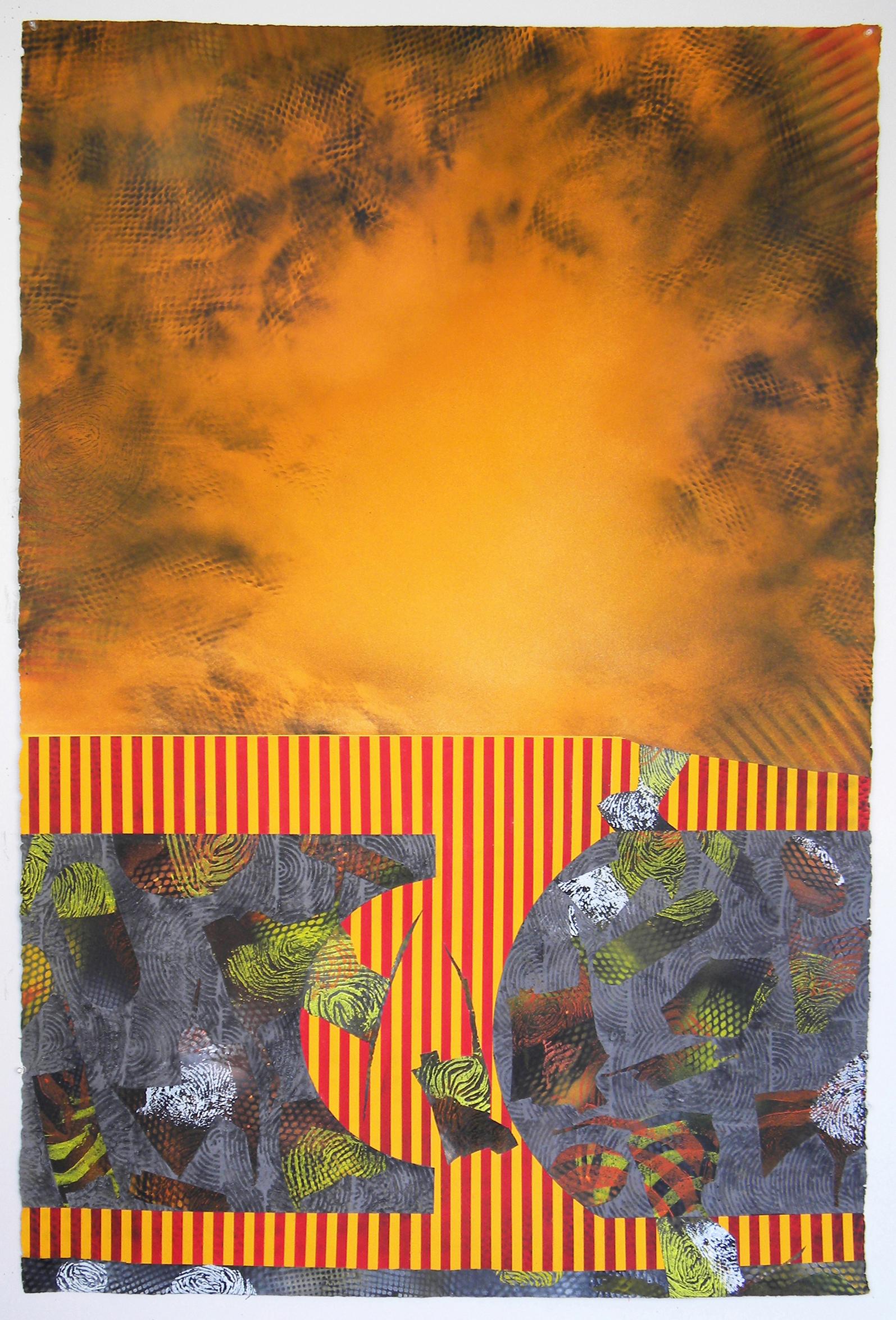 Sangerman_Digit49, 2016, Pintura acrílica en spray, Abstracción. Objeto encontrado. - Painting de Jane Sangerman
