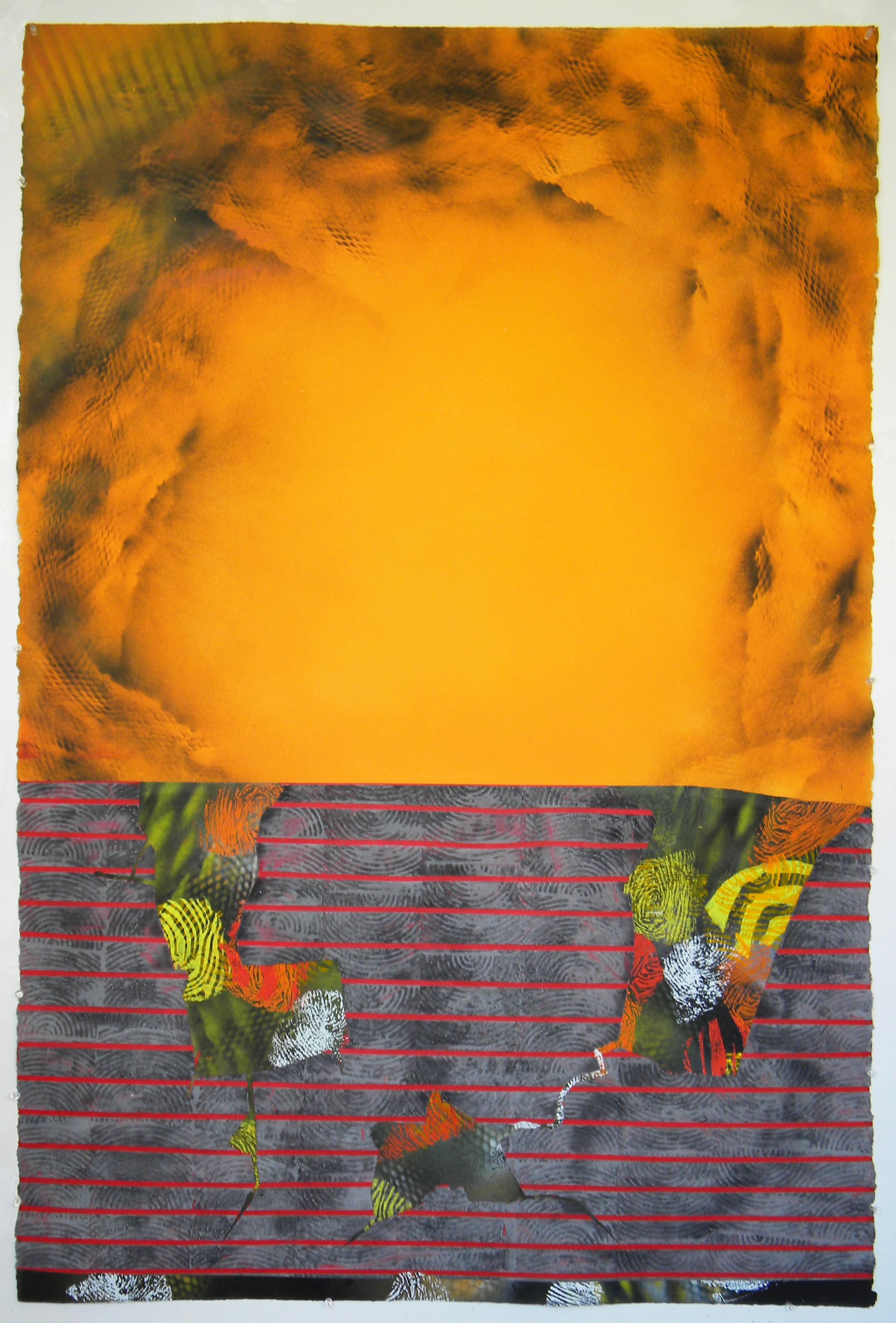 Sangerman_FelliniD63, 2017, Acryl, Sprühfarbe, Abstraktion. Fund gefundenes Objekt – Painting von Jane Sangerman