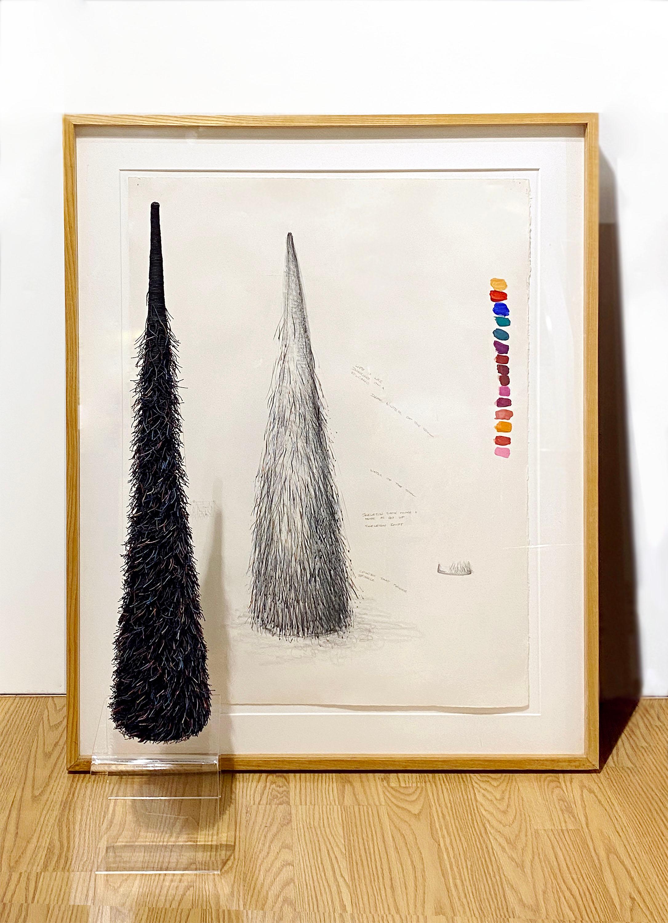 Cone Drawing with Sculpture