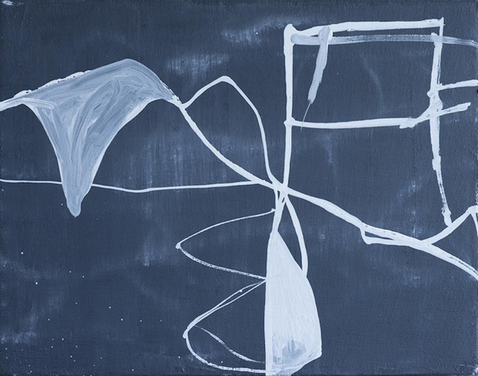 In her oil on canvas abstract painting, "Sketch," Jane Schiowitz experiments with the capacity of her medium to create a chalkboard-like surface. Schiowitz is an abstract painter based in Nyack, New York. Her works suggest an ease and curiosity that