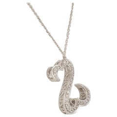 Collier Jane Seymour en or blanc 14 carats et diamants avec pendentif cœur ouvert