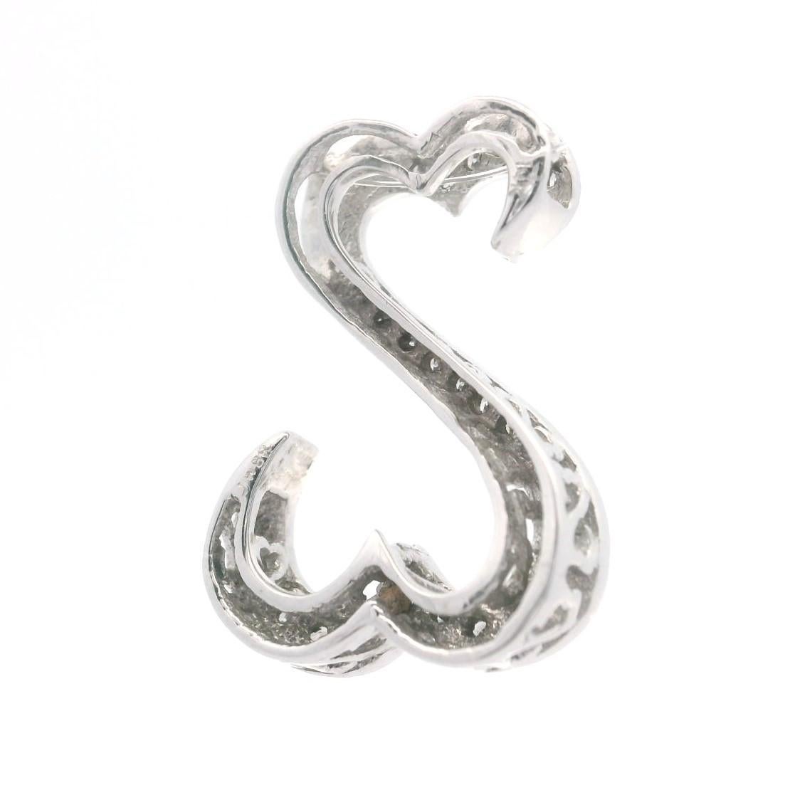 Colgante Corazones Abiertos Jane Seymour de oro blanco de 14k y diamantes de 0,35 ct 1