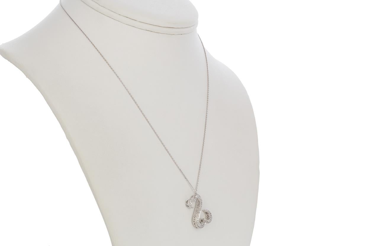 Jane Seymour 14 Karat Weißgold und Diamant Anhänger Halskette mit offenem Herz Damen