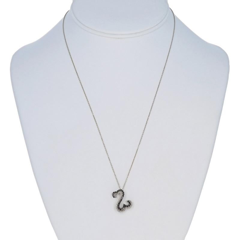 Jane Seymour Collar Colgante de Diamantes Corazones Abiertos Oro Blanco 14k Sencillo .50ctw Corte único en venta