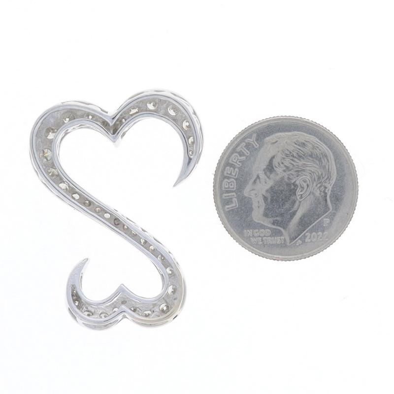 Round Cut Jane Seymour Open Hearts Diamond Pendant - White Gold 14k Round 1.00ctw Love