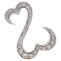 Jane Seymour Pendentif « Open Hearts » en or blanc 14 carats avec diamants ronds de 1,00 carat