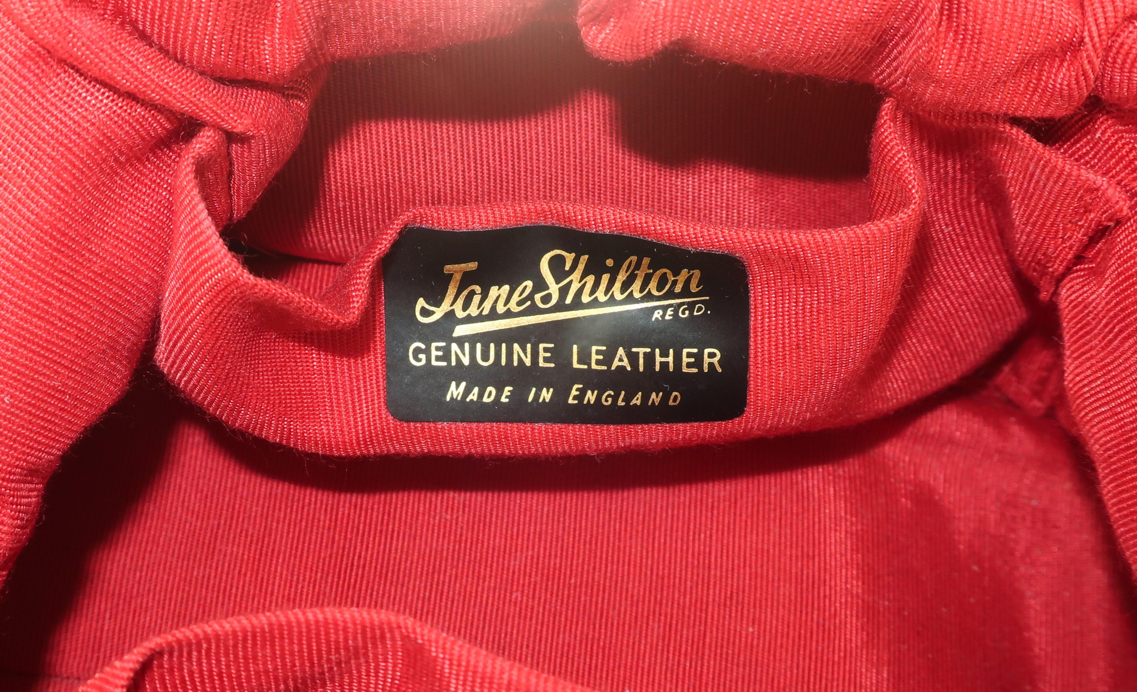 Jane Shilton English Red Leather Handbag, 1960’s 4