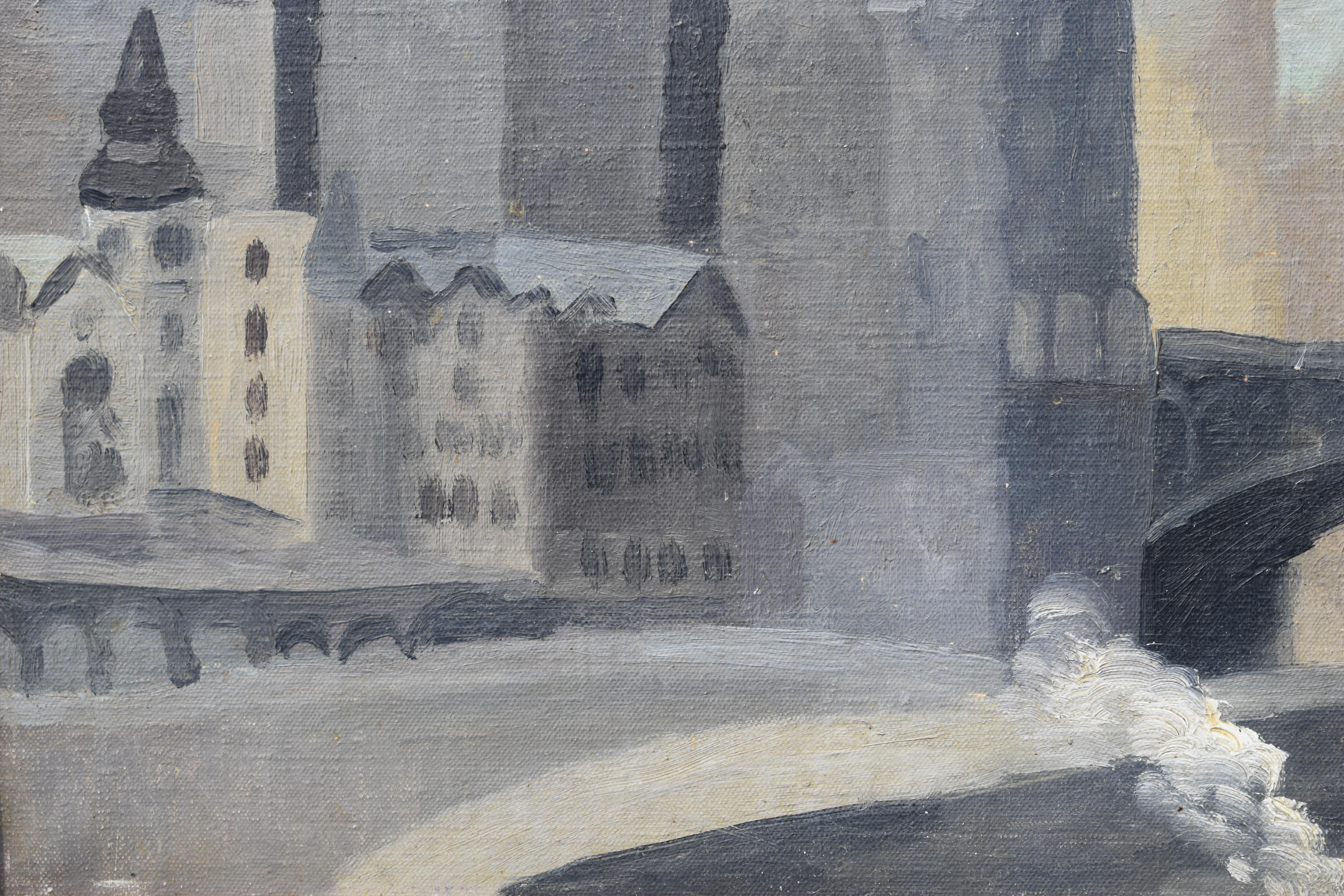 A. Simon Bussy (1906-1960) Associations du groupe de Bloomsbury

Une intrigante peinture de la ligne d'horizon d'Édimbourg par Jane Bussy, la nièce de Lytton Strachey, membre fondateur du Bloomsbury Group. Artiste française, Bussy se rendait