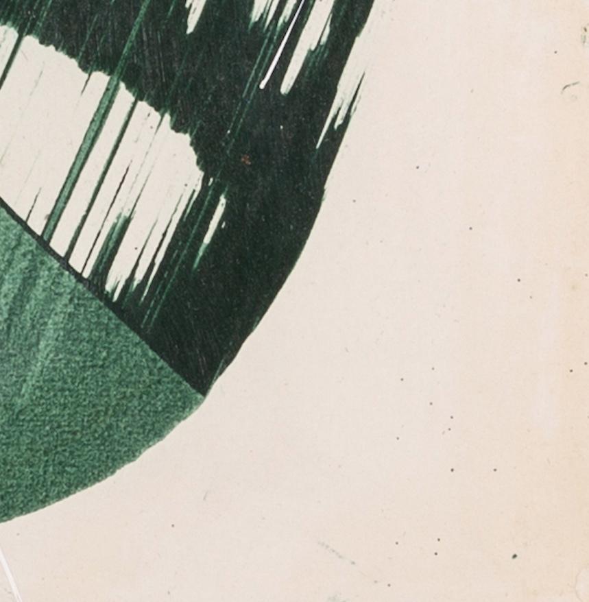 Hokusai Covers I - Abstract Mixed Media on Found Book Cover, Green + White For Sale 6
