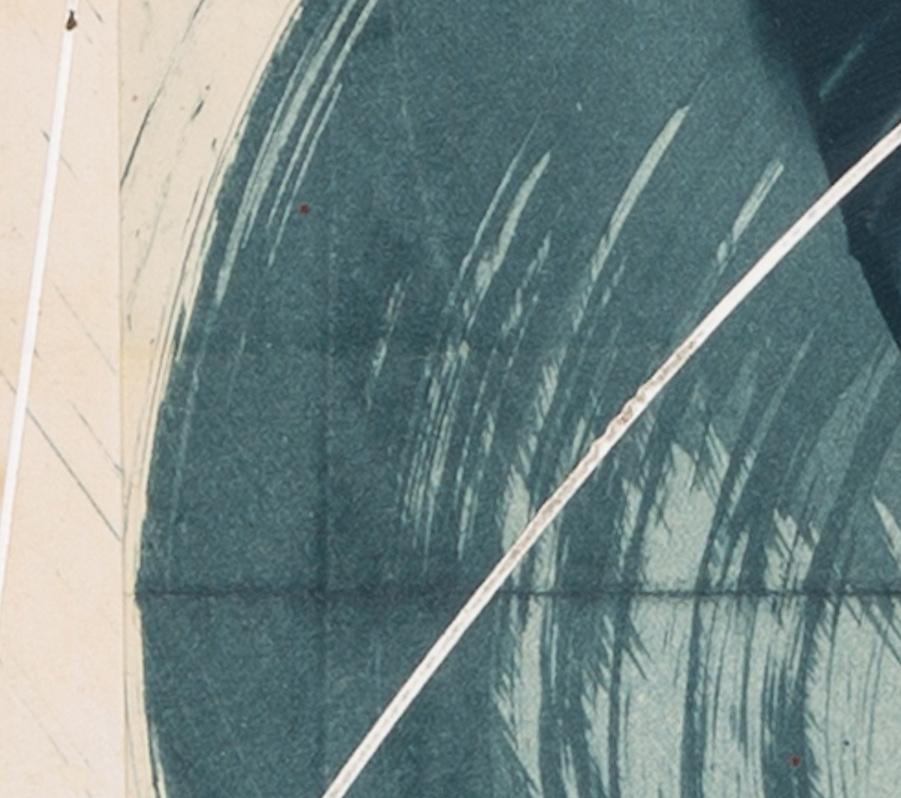 Hokusai Covers VII - Abstrakte Mischtechnik auf Buchdeckel, Blau + Weiß im Angebot 2