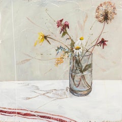 Fiori d'autunno II, dipinto olio su tavola di Jane Skingley