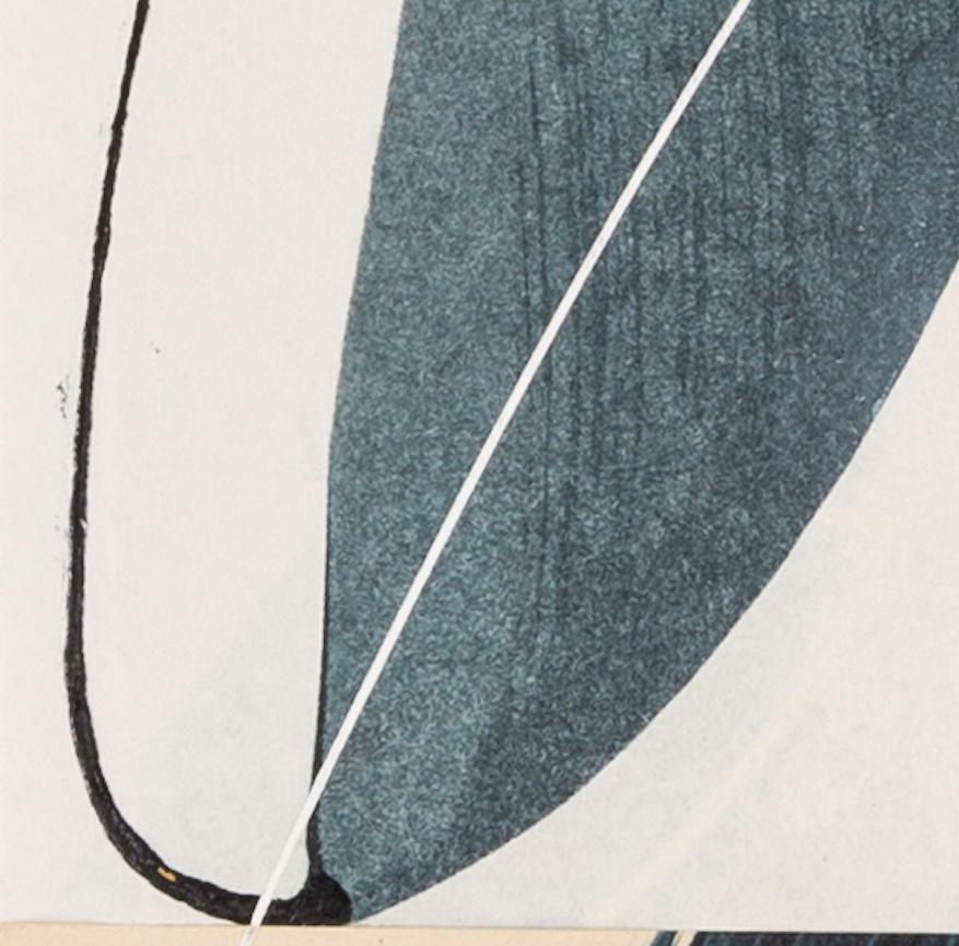 Hokusai Covers III - Abstraktes blau-weißes Ölgemälde + Collage auf Bucheinband im Angebot 2