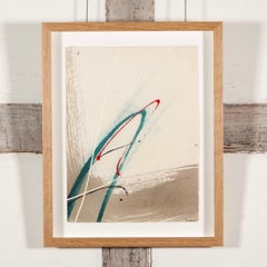 Hokusai Green X, Oil and Ink Painting by Jane Skingley, 2023