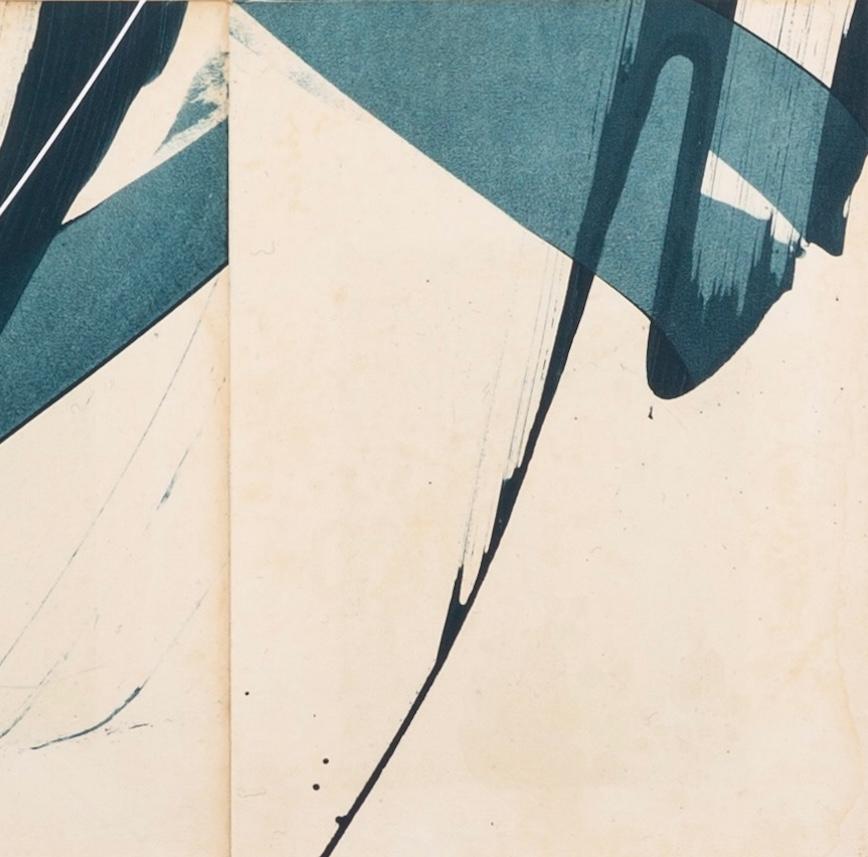 Hokusai Ocean Blue I, 2024 - Tecnica mista astratta, pagine di libri vintage su tela in vendita 2