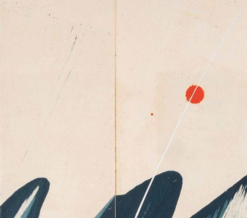 Hokusai Ocean Blue III, 2024 - Abstract Mixed Media Painting on Vintage Book For Sale 4